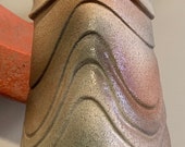 Vintage 70s Ceramic Pottery Tripod Footed Vase Mid Century Modern Ikebana Signed