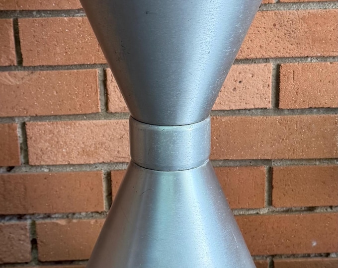 Vintage Aluminum Pedestal Planter Ashtray Hourglass Shaped Modern Mid Century