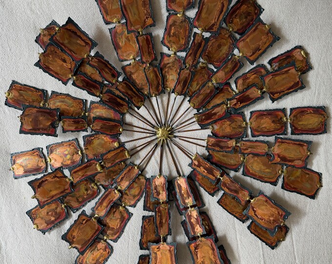 Vintage MCM Metal Brutalist Sunburst Sculpture Grossman Mid Century 70s Modern
