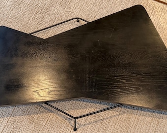 Vintage 1950s Atomic Boomerang Iron Wood Coffee Table Mid Century Modern Googie Local Pick-Up Only