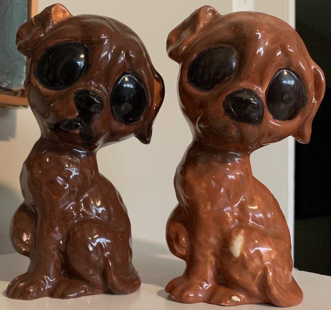 Big Eye 犬 ソルト&ペッパー 置物 ビッグアイ Sad eye 60S その他