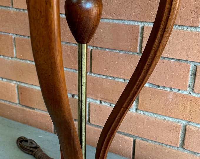 Vintage 1960s MODELINE Sculptural Korina Wood Lamp Mid Century MCM Modern Lighting