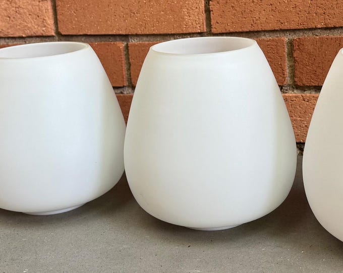 Vintage 1960s Opaque Glass Lamp Shades Mid Century Modern Lighting MCM PARTS