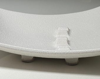 Vintage MCM 60s White Haeger Textured Ceramic Ashtray Mid Century Modern Atomic Era