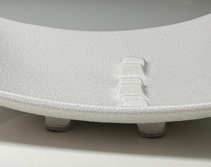 Vintage MCM 60s White Haeger Textured Ceramic Ashtray Mid Century Modern Atomic Era