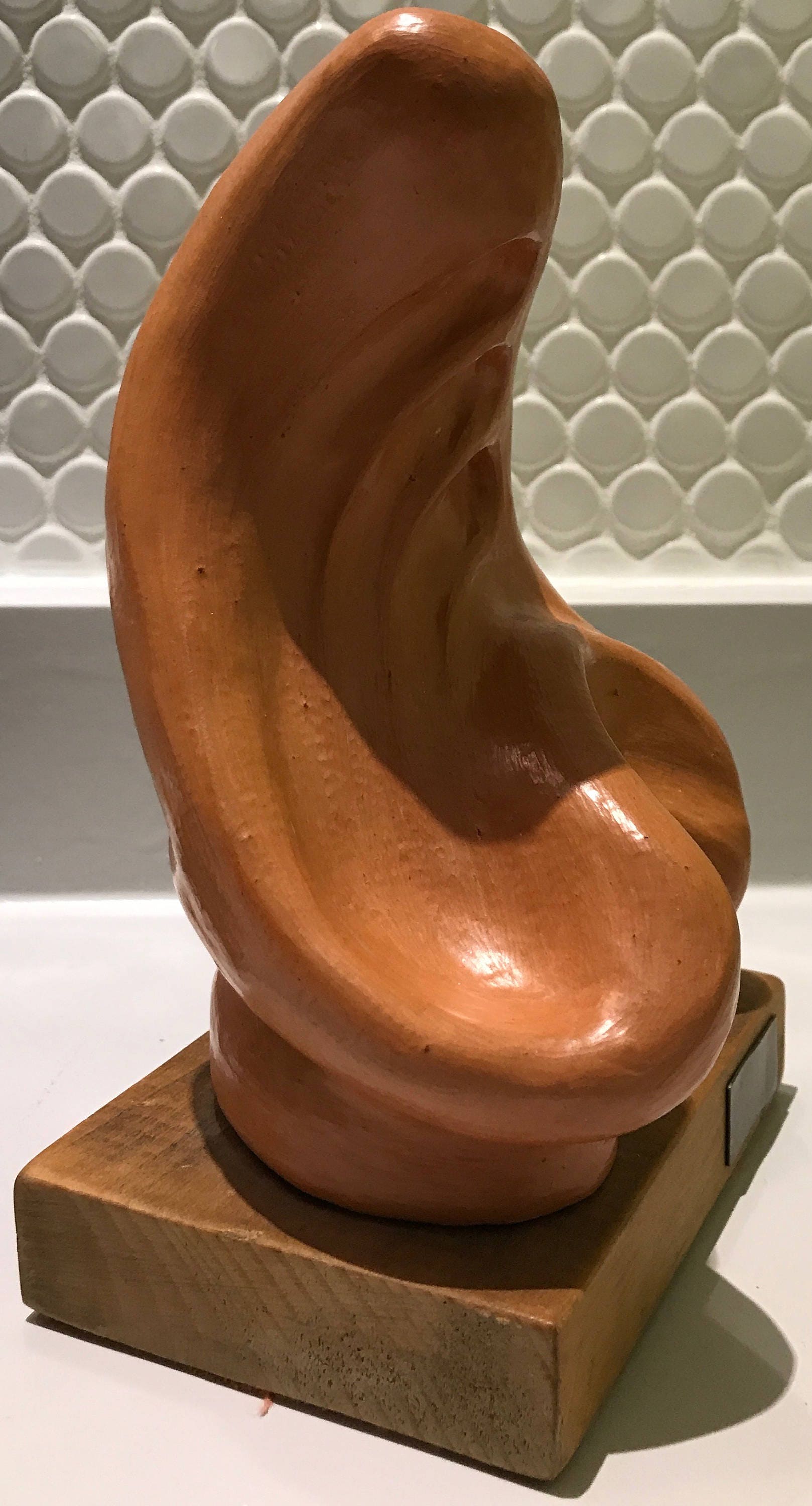Vintage 60s Abstract Ceramic Sculpture Retro Art Pottery Mid
