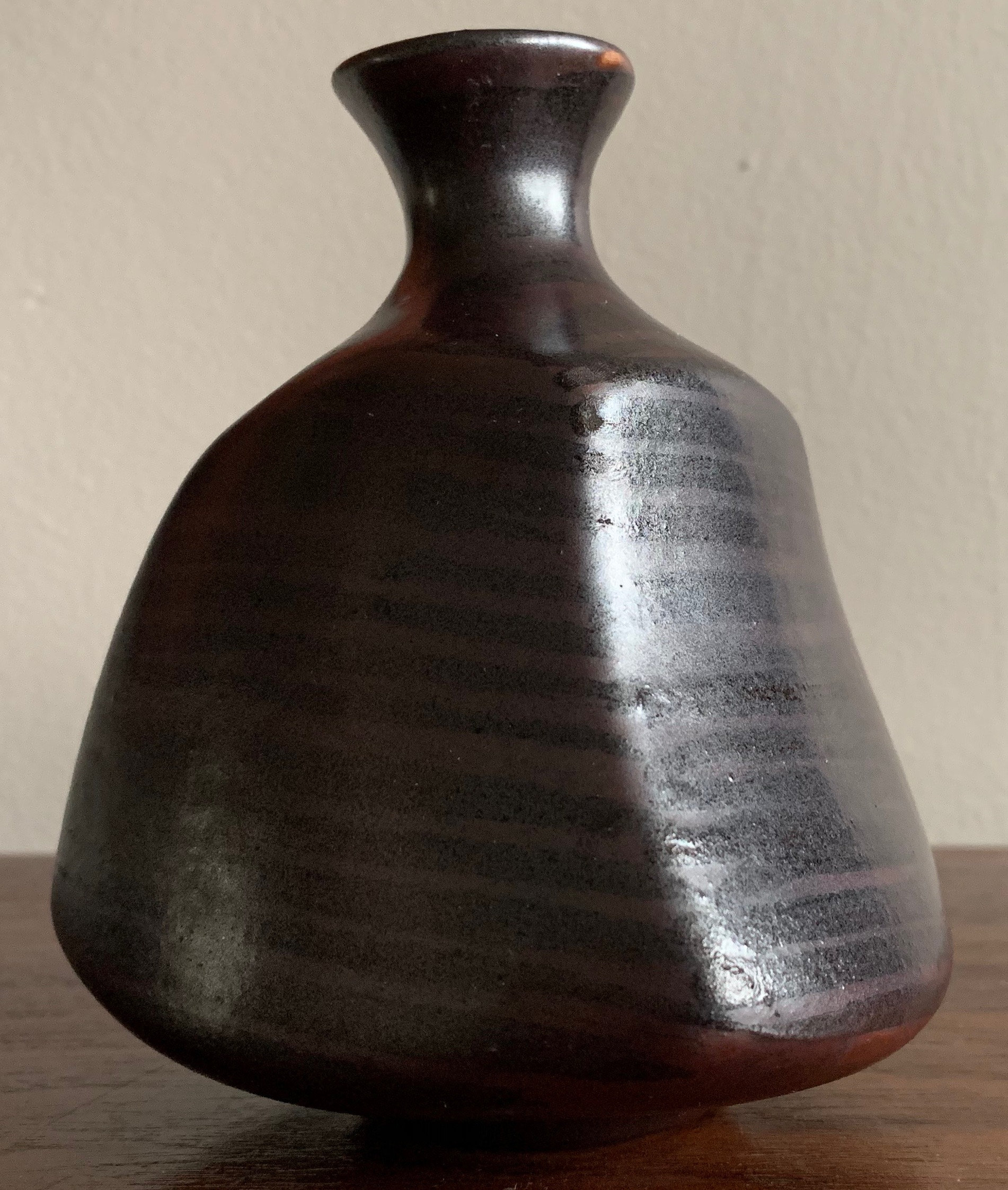 Small Unusual Shape Vintage Ceramic Vase Weed Pot Mid Century