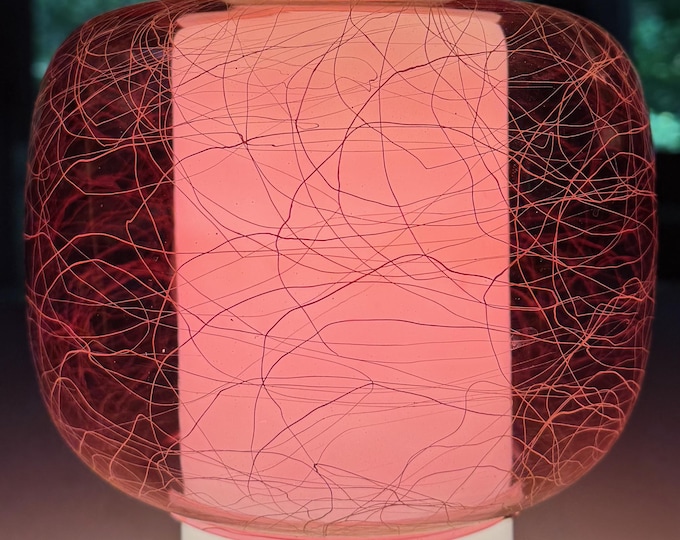 Vintage MCM Virden Pendant Lamp Pink White Glass Mid Century Modern 60s Lighting AS-IS