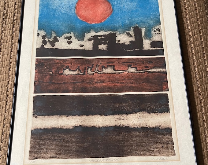 Vintage 1960s Abstract Artist Proof Print Mid Century Modern Wall Art Signed Chious - 2