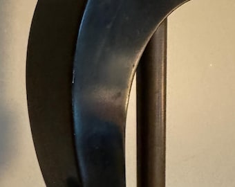Vintage 50s Black Wood Brass Boomerang Floor Lamp MCM Mid Century Modern Atomic Era