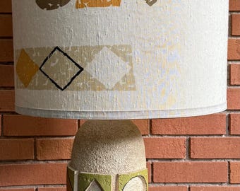 Vintage 1960s Abstract Shapes Ceramic Lamp Mid Century MCM Modern Lighting