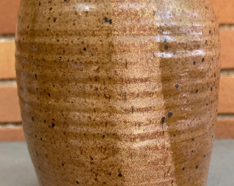 Vintage 80s Earthtones Stoneware Hand Crafted Ceramic Studio Pottery Vase Modern