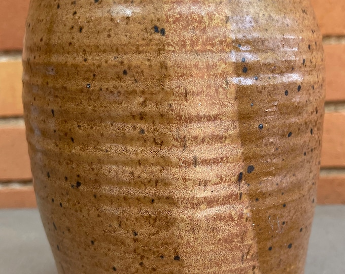 Vintage 80s Earthtones Stoneware Hand Crafted Ceramic Studio Pottery Vase Modern