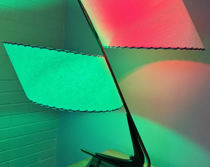 Vintage 1950s MCM Lamp Fiberglass Shade Mid Century Modern Lighting Majestic Guggenheim Era