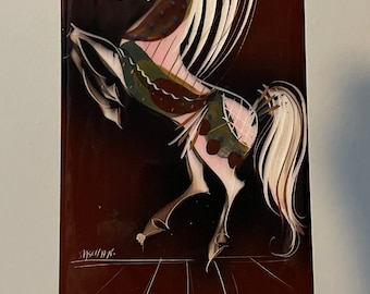 Vintage 1950s Sascha Brastoff Carousel Horse Lamp Star Steed Mid Century Modern Signed