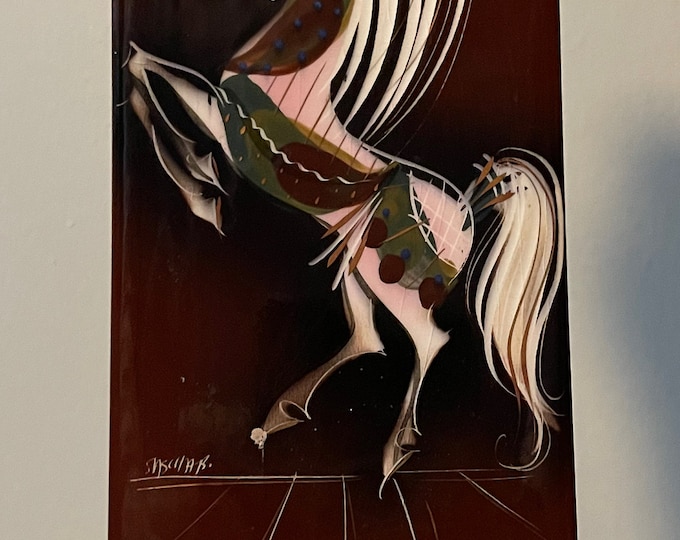 Vintage 1950s Sascha Brastoff Carousel Horse Lamp Star Steed Mid Century Modern Signed