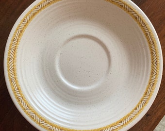 Vintage 50s 60s Franciscanware Hacienda Gold Saucers Mid Century Modern Earthenware 6.5"