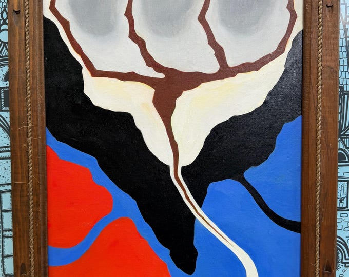 Vintage Abstract Abstract Acrylic Painting Modern Signed REM Menges