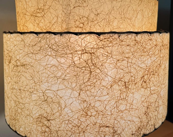 Vintage MCM Fiberglass Shade Double Tier Mid Century Modern Atomic Era 50s