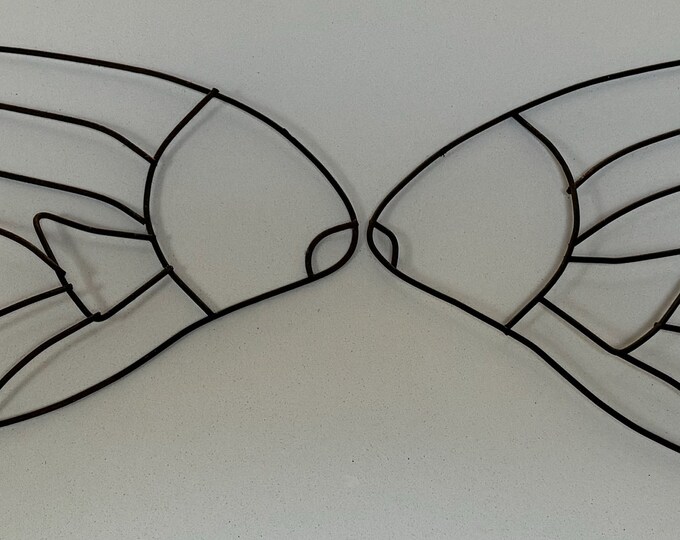 Set Vintage 50s Black Wire Fish MCM Metal Mid Century Atomic Era Wall Hangings