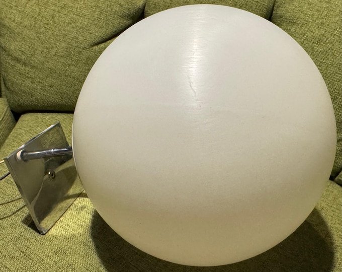 Vintage MCM Round White Plastic Globe Sconce Light Lamp Mid Century Modern 1960s