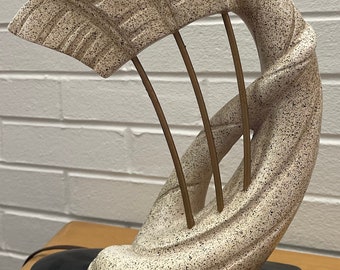 Vintage 50s Organic Plaster Metal Bertolozzi Lamp Mid Century Modern Atomic Era Biomorphic