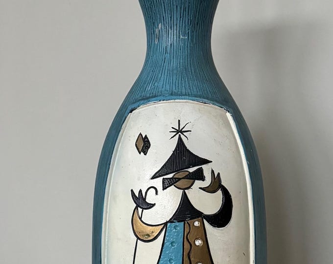 Rare Vintage 50s MCM Harlequin Chalkware Lamp Mid Century Modern Atomic Fortune