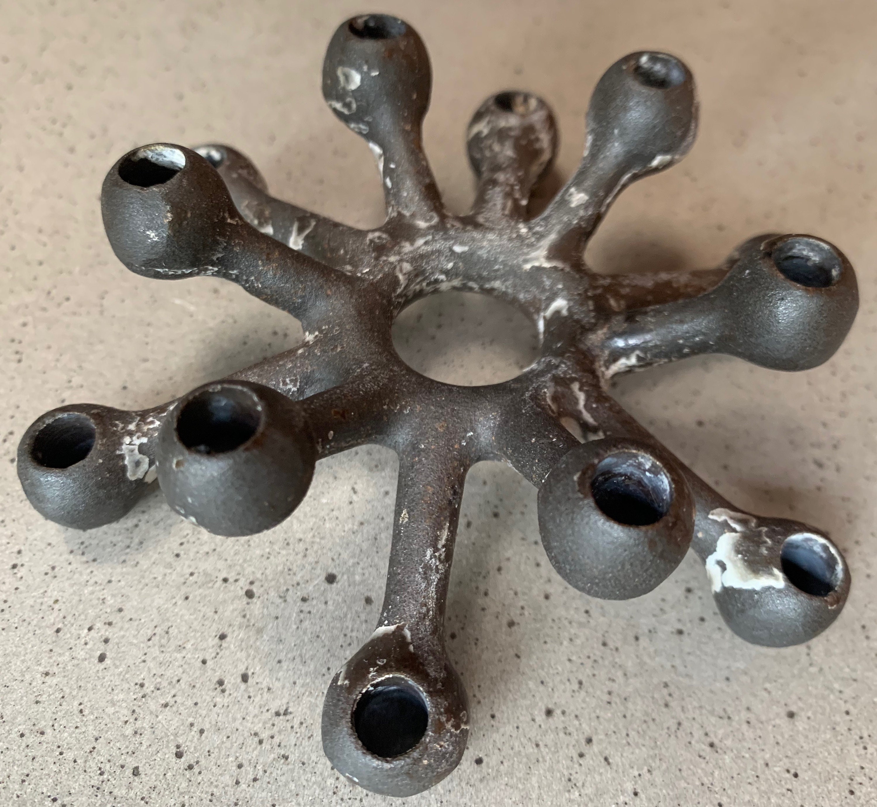 Vintage Dansk Cast Iron Spider Candle Holder Denmark Mid Century Modern