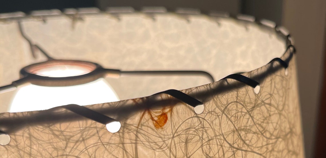 Vintage 50s 60s Beige Fiberglass Lamp Shade Mid Century Modern Etsy