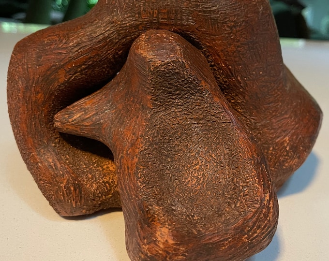 VIntage 1970s Biomorphic 2 pc. Sculpture Abstract Mother Child Birth Mid Century Modern Kohl OOAK