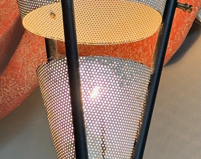 Vintage MCM Gerald Thurston Lightolier Metal Tripod Floor Lamp Mid Century Light