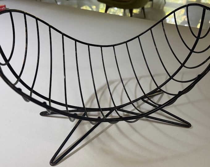 Vintage MCM Metal FERRIS-SHACKNOVE Wire Basket Catch-All Mid Century Modern 50s