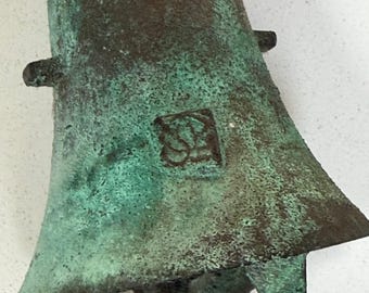 Vintage Cast Bronze Metal Bell Wind Chime Paolo Soleri Modern Decorative