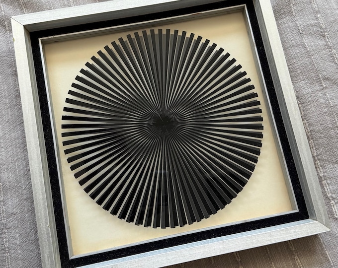 Vintage Op-Art Optic Serigraph Modern Art Wall Hanging Reverse Painted Glass 70s