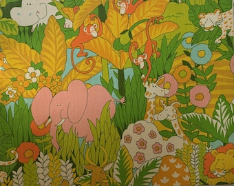 Vintage Multi-Color Animals Whimsical Textile on Board Modern Art Wall Hanging