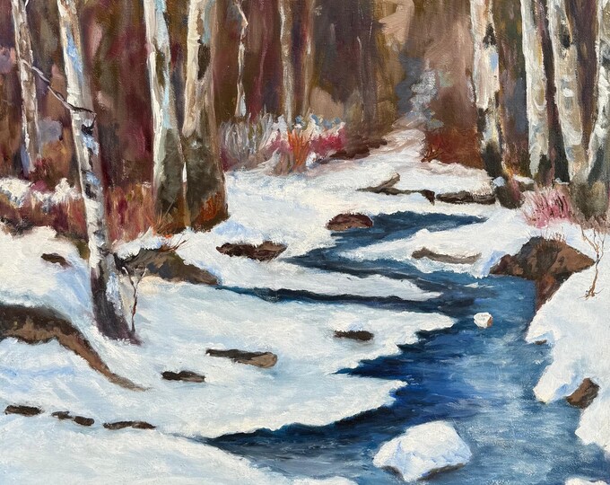 Contemporary Winter Landscape Oil Painting Modern Art Wall Hanging Hackmann