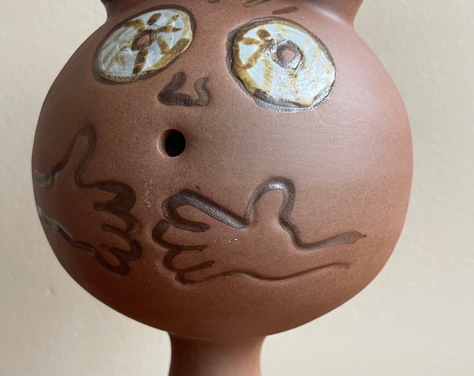 Vintage Mid Century Design West Double Sided Face Vase Modern Pottery Critter Maxwell 60s 70s Pottery