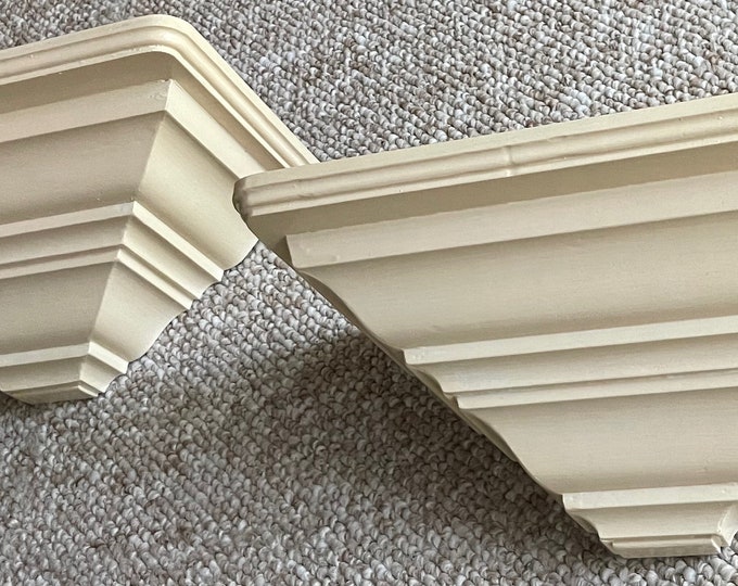 Pair Vintage Wooden Knick Knack Wall Hanging Shelves Mid Century Pyramidal