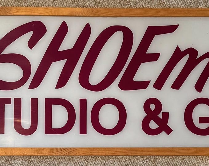 Rare Vintage SHOEmaker Acrylic Sign St. Louis Artist Studio Gallery Display