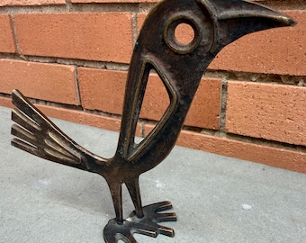 Vintage MCM Abstract Brass Bird Sculpture Figure Mid Century Modern Percz Janos?