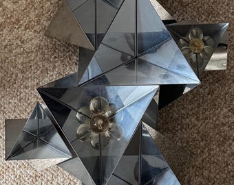 Vintage 1970s Curtis Jeré Metal Plastic Prismatic Wall Sculpture Modern Art