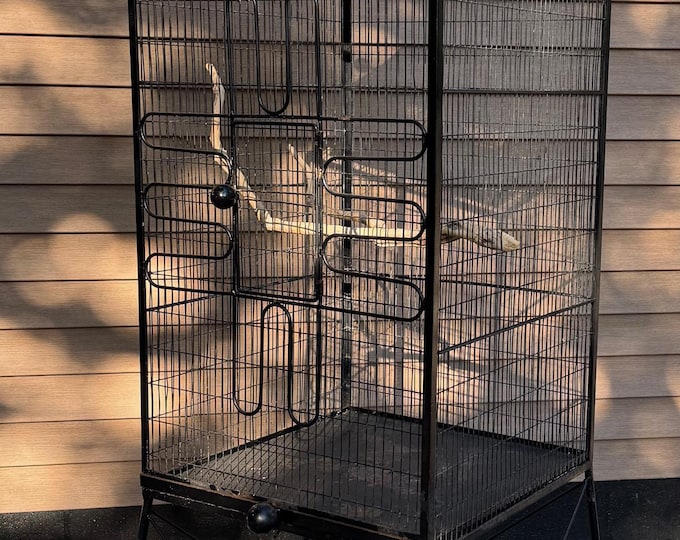 Vintage MCM Weinberg Metal Illuminated Bird House Cage Atomic Mid Century Modern 50s