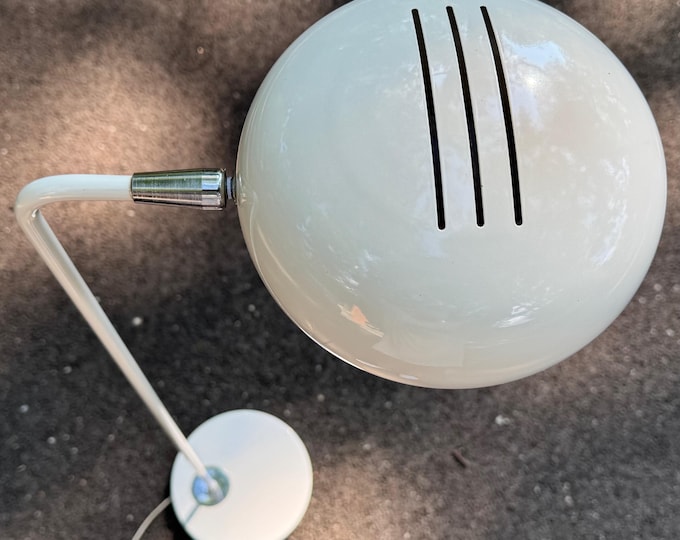 Vintage MCM White Enamel Metal Articulating Floor Lamp Mid Century Modern Lighting 70s