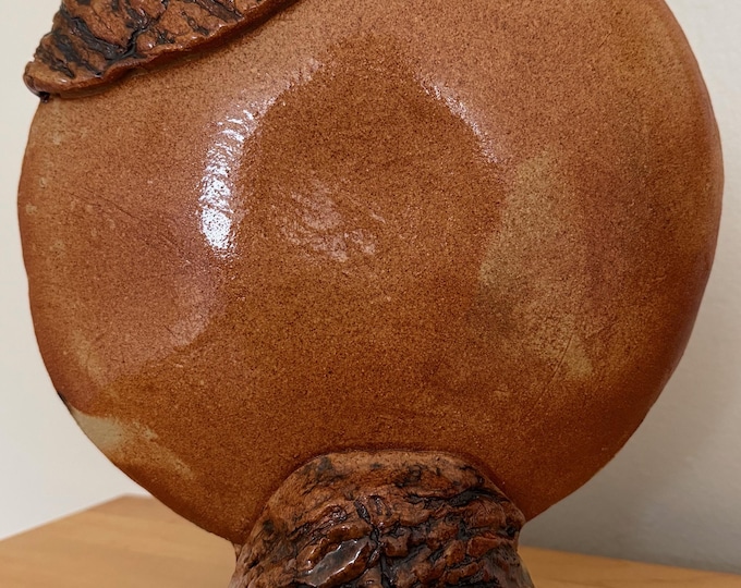 Round Contemporary Vase Handmade Decorative Stoneware Earthtone Studio Pottery