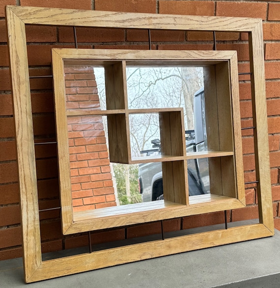 Vintage 1950s Mirrored Wood Metal Shadow Box Atomic Era Mid