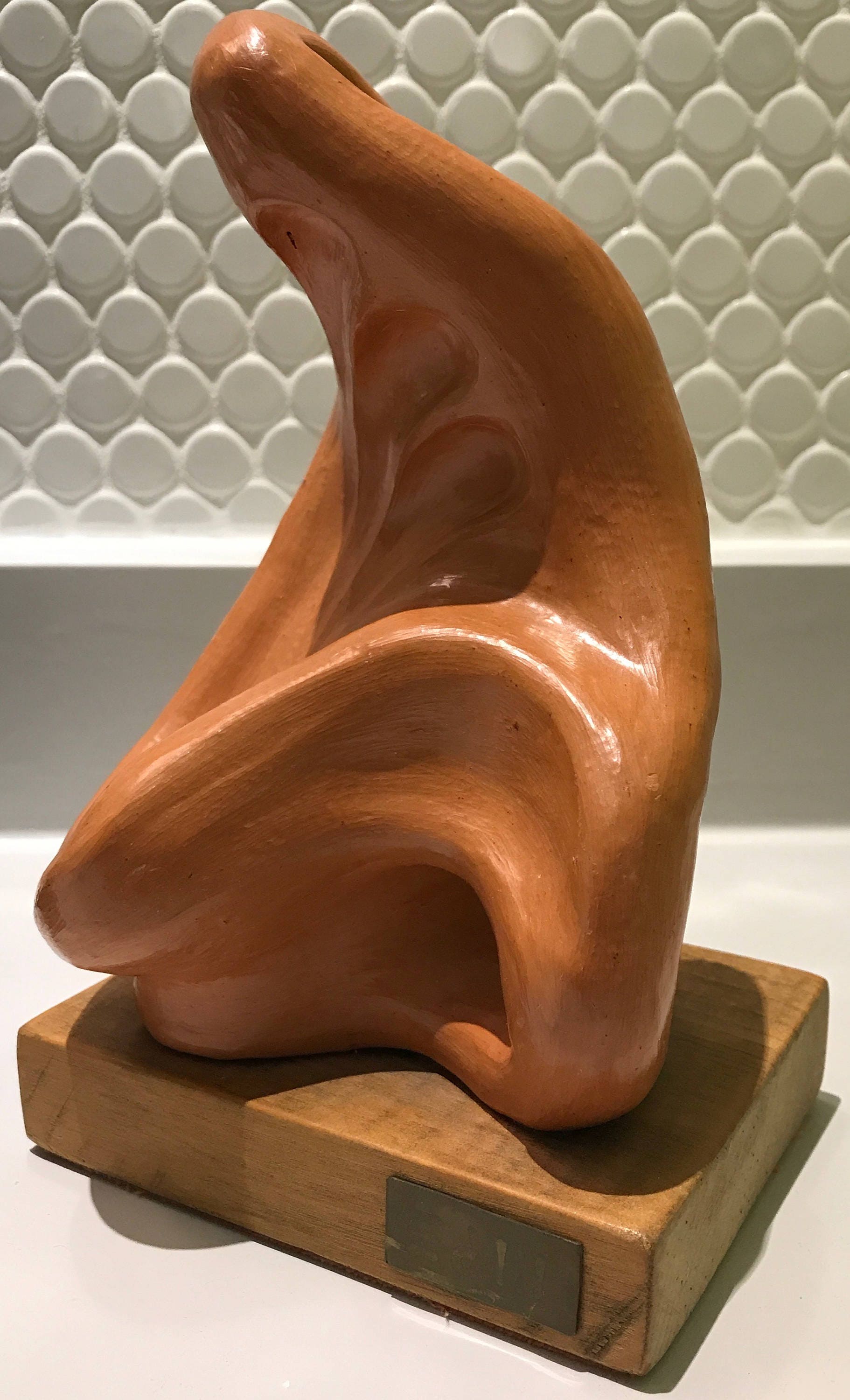 Vintage 60s Abstract Ceramic Sculpture Retro Art Pottery Mid