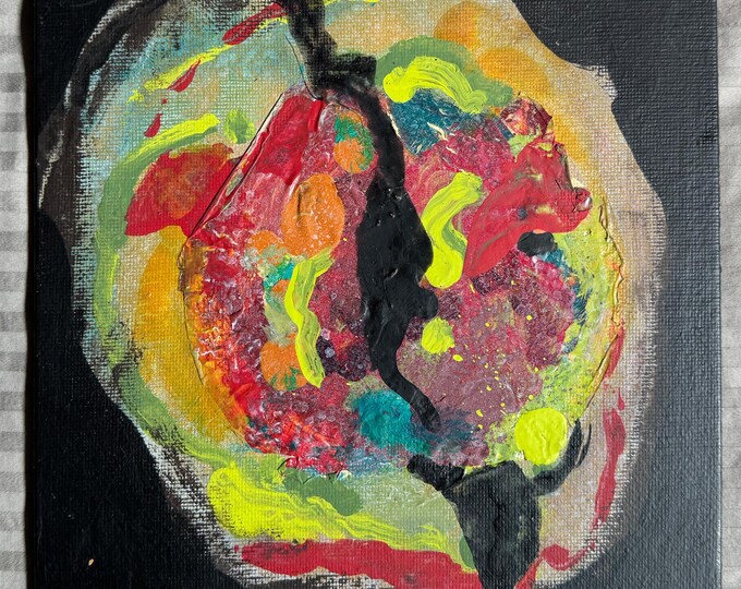 Contemporary Multi-Color Abstract Acrylic Painting Modern Art Wall Hanging - A