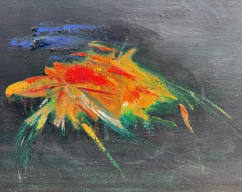 Vintage MCM Abstract Multi-Color Painting Mid Century Modern Art Carroll 1960s