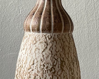 Vintage 50s 60s Beige Brown Ceramic Pottery Lamp Mid Century Modern Atomic Era