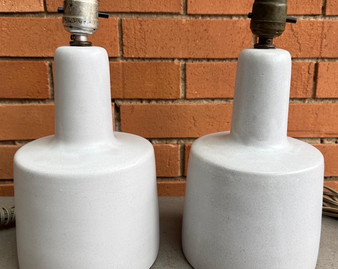 Pair Vintage Martz / Marshall Studios Ceramic Lamps Mid Century Modern Lighting 60s